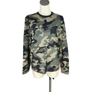 GUESS Mens NWT Green Camo Crew Neck Shirt Size S